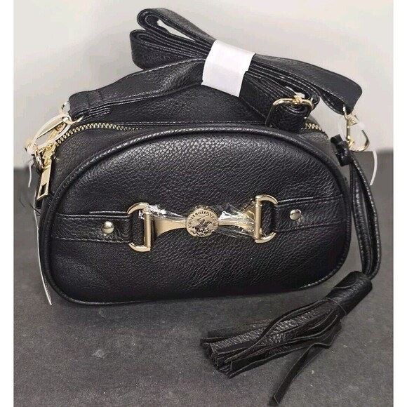 Beverly‎ Hills Polo Club BHPC Black Vegan Leather Crossbody Purse - Picture 1 of 11